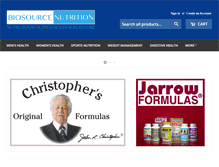 Tablet Screenshot of biosourcenutrition.com